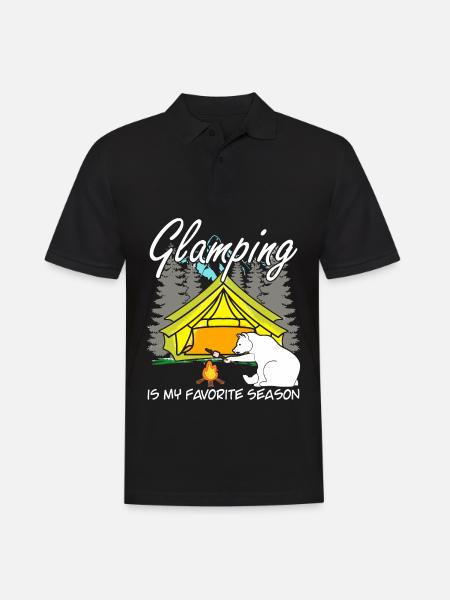 Glamping Camping Camper Hiking Tent - Men's Polo Shirt - black