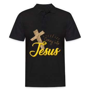 Croix du christianisme de Jésus-Christ - Polo Homme - noir - Devant - Kai (181cm)