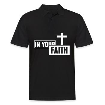 Jésus-Christ Christianisme Croix Bible - Polo Homme - noir - Devant - Kai (181cm)