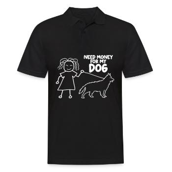 Dogs Dog German Shepherd White Shepherd - Men's Polo Shirt - black - Front - Kai (181cm)