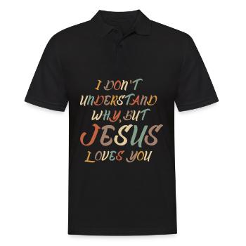 Christianisme Croix Bible Jésus-Christ - Polo Homme - noir - Devant - Kai (181cm)