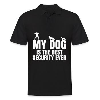 White Shepherd German Shepherd Dogs Dog - Men's Polo Shirt - black - Front - Kai (181cm)