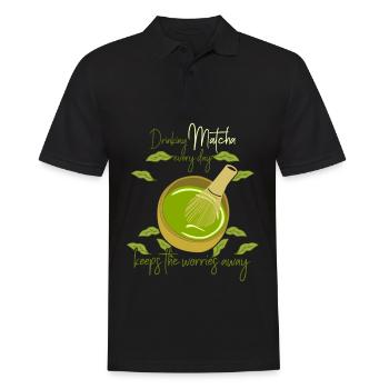Japanese Green Tea Japan Matcha Tea - Männer Poloshirt - Schwarz - Vorne - Kai (181cm)