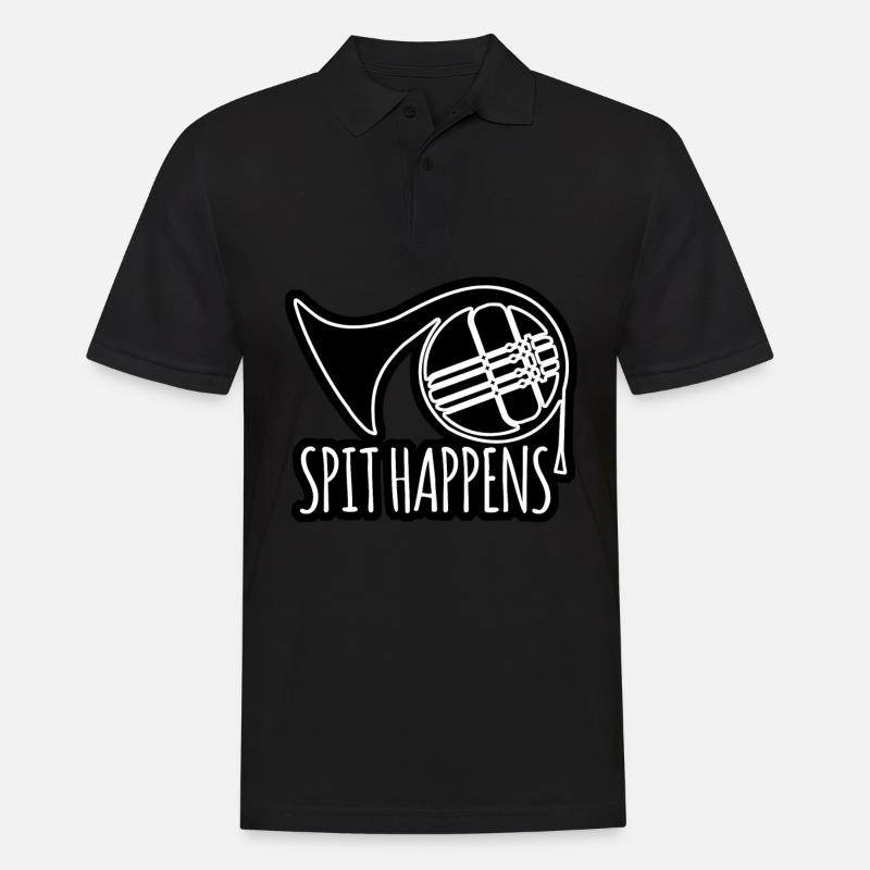 French Horn - Männer Poloshirt - Schwarz