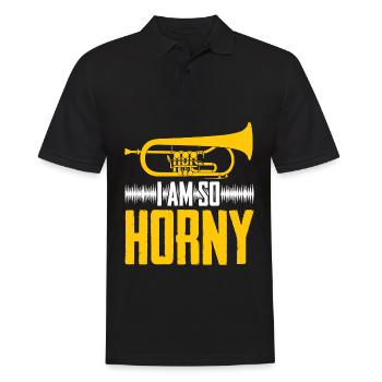 Flugelhorn Brass Instrument Orchestra - Men's Polo Shirt - black - Front - Kai (181cm)