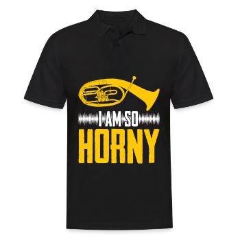 Tenorhorn Orchestra Brass Instrument - Men's Polo Shirt - black - Front - Kai (181cm)