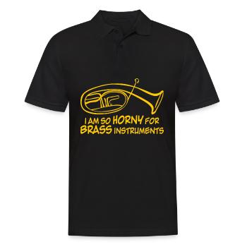 Brass Instrument Tenorhorn Orchestra - Men's Polo Shirt - black - Front - Kai (181cm)