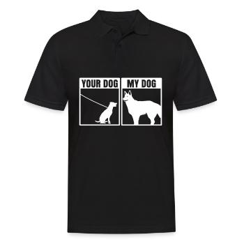 German Shepherd White Shepherd Dogs Dog - Men's Polo Shirt - black - Front - Kai (181cm)
