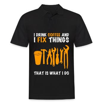 Dad DIY Craftsman Handyman Workshop - Männer Poloshirt - Schwarz - Vorne - Kai (181cm)