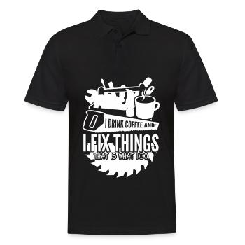 Dad DIY Craftsman Fix things Workshop - Men's Polo Shirt - black - Front - Kai (181cm)