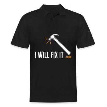 DIY Dad Workshop Craftsman Handyman - Männer Poloshirt - Schwarz - Vorne - Kai (181cm)