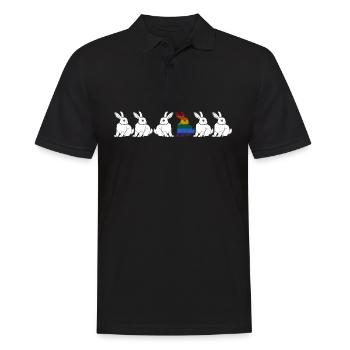LGBT Bunny Gay Lesbian Rainbow Flag - Men's Polo Shirt - black - Front - Kai (181cm)