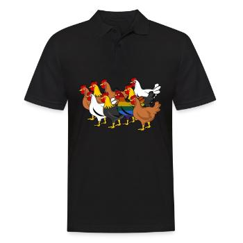 LGBT Gay Poulet Lesbienne Arc-en-ciel - Polo Homme - noir - Devant - Kai (181cm)