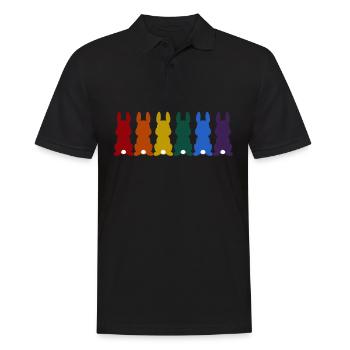 LGBT Gay Bunny Lesbian Rainbow Flag - Men's Polo Shirt - black - Front - Kai (181cm)