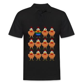 LGBT Chicken Gay Lesbian Rainbow Flag - Men's Polo Shirt - black - Front - Kai (181cm)