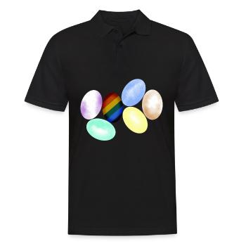 LGBT Chicken Eggs Lesbian Rainbow Flag - Men's Polo Shirt - black - Front - Kai (181cm)