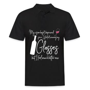 Vino Verre à vin Vin Buveur de vin Rouge - Polo Homme - noir - Devant - Kai (181cm)