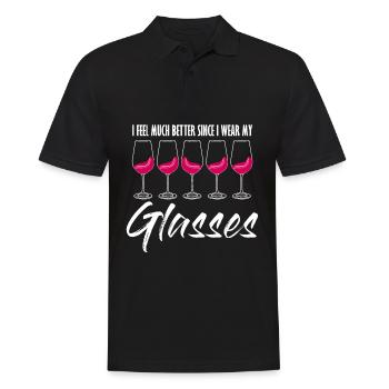 Wine Joke Drinker Wine Glass Vino - Männer Poloshirt - Schwarz - Vorne - Kai (181cm)