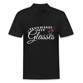 Wine Drinker Funny Joke Wine Glass Vino - Männer Poloshirt - Schwarz - Vorne - Kai (181cm)