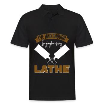 Turner Wood Workshop Lathe Woodturning - Men's Polo Shirt - black - Front - Kai (181cm)