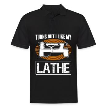 Carpenter Lathe Woodturning Wood Turner - Men's Polo Shirt - black - Front - Kai (181cm)