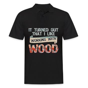 Lathe Woodturning Carpenter Wood Turner - Men's Polo Shirt - black - Front - Kai (181cm)