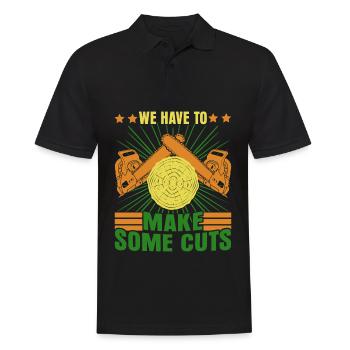 Lumberjack Chainsaw Chain Saw Fire Wood - Men's Polo Shirt - black - Front - Kai (181cm)