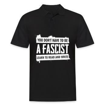 Humanité Antifascisme Respect Tolérance - Polo Homme - noir - Devant - Kai (181cm)