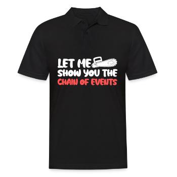 Fire Wood Chainsaw Chain Saw Lumberjack - Men's Polo Shirt - black - Front - Kai (181cm)