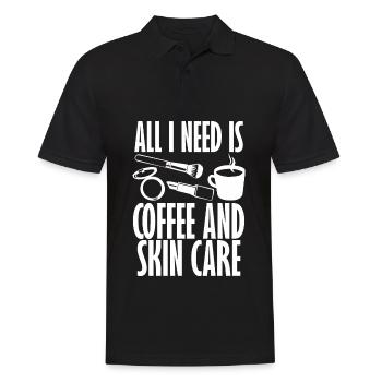 Skin Care Serum Face Mask Sunscreen - Men's Polo Shirt - black - Front - Kai (181cm)