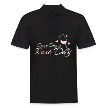Rosé Wine Glasses Vino - Männer Poloshirt - Schwarz - Vorne - Kai (181cm)