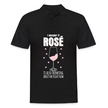 Vino Rosé Red Wine Glass - Männer Poloshirt - Schwarz - Vorne - Kai (181cm)