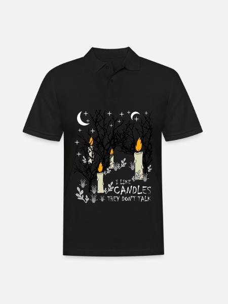 Candles Trees Candle Moon Candlemaking - Men's Polo Shirt - black