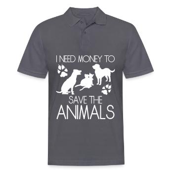 Protection des droits des animaux : végétaliens - Polo Homme - charbon - Devant - Nico (186cm)