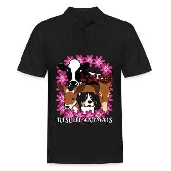 Protection des animaux Vegan Droits des animaux - Polo Homme - noir - Devant - Kai (181cm)
