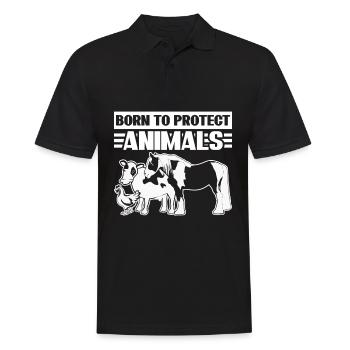 Droits des animaux Vegan Save Animals - Polo Homme - noir - Devant - Kai (181cm)