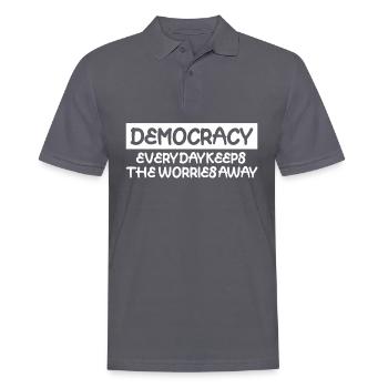 Démocratie : élections démocratiques plaisanterie - Polo Homme - charbon - Devant - Nico (186cm)