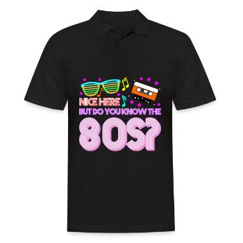 1980 Rétro Années 80 - Polo Homme - noir - Devant - Kai (181cm)