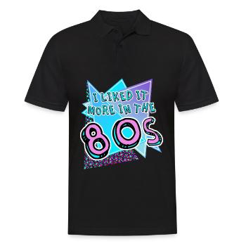 Rétro des années 1980 Années 80 Vintage - Polo Homme - noir - Devant - Kai (181cm)