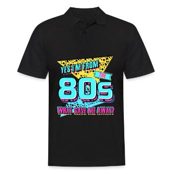 Années 80 Années 1980 Vintage - Polo Homme - noir - Devant - Kai (181cm)