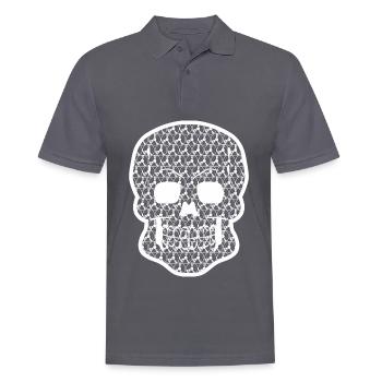 tourne-disque vinyle Disk Jockey Skull - Polo Homme - charbon - Devant - Nico (186cm)
