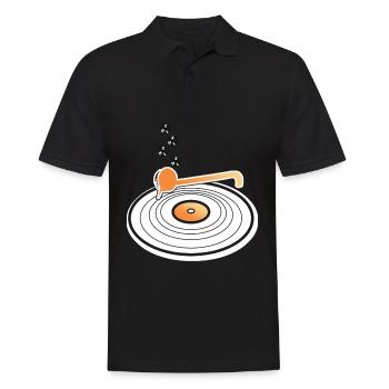 Vinyl Record Player Disk Jockey - Männer Poloshirt - Schwarz - Vorne - Kai (181cm)