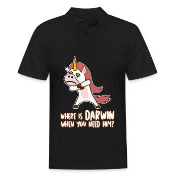Darwinism Misanthrope Darwin Award - Men's Polo Shirt - black - Front - Kai (181cm)
