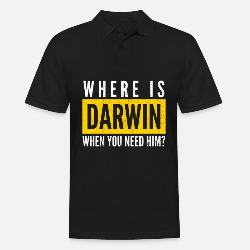 Misanthrope Darwin Award Darwinism - Männer Poloshirt - Schwarz