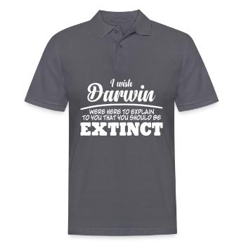 Darwin Award Darwinism Misanthrope - Men's Polo Shirt - charcoal grey - Front - Nico (186cm)