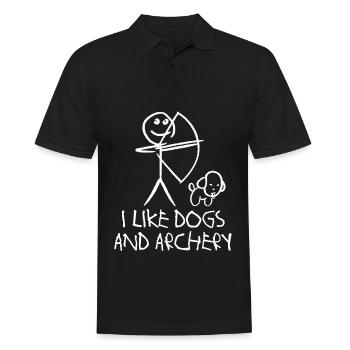 Archery Dog Long Bow Archer Compound Bow - Männer Poloshirt - Schwarz - Vorne - Kai (181cm)