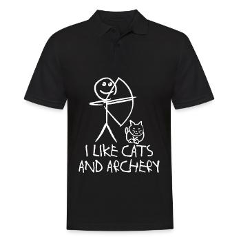 Archery Cat Long Bow Archer Compound Bow - Männer Poloshirt - Schwarz - Vorne - Kai (181cm)