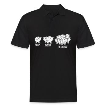 Sheep Shepherd - Men's Polo Shirt - black - Front - Kai (181cm)