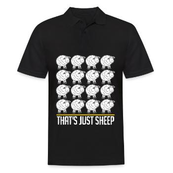Many Sheep - Men's Polo Shirt - black - Front - Kai (181cm)