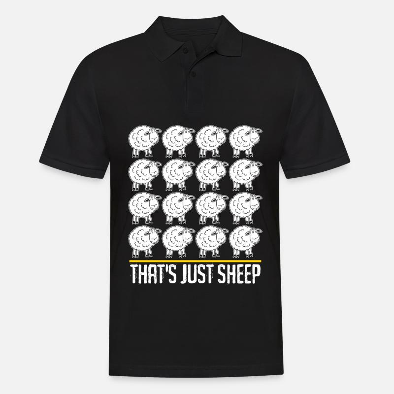 Many Sheep - Männer Poloshirt - Schwarz